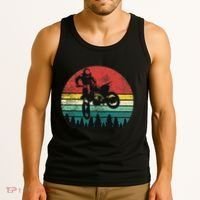 Retro Dirt Bike Motocross Motorcyclist Gift Tank Top thumb 3