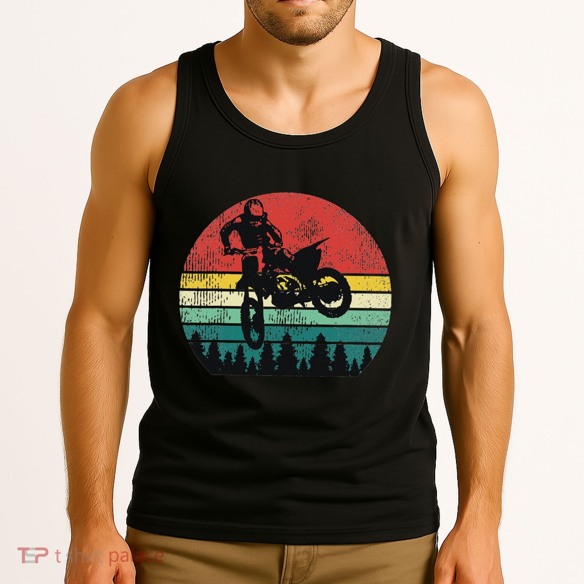 Retro Dirt Bike Motocross Motorcyclist Gift Tank Top