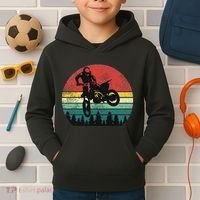 Retro Dirt Bike Motocross Motorcyclist Gift Kids Hoodie thumb 2