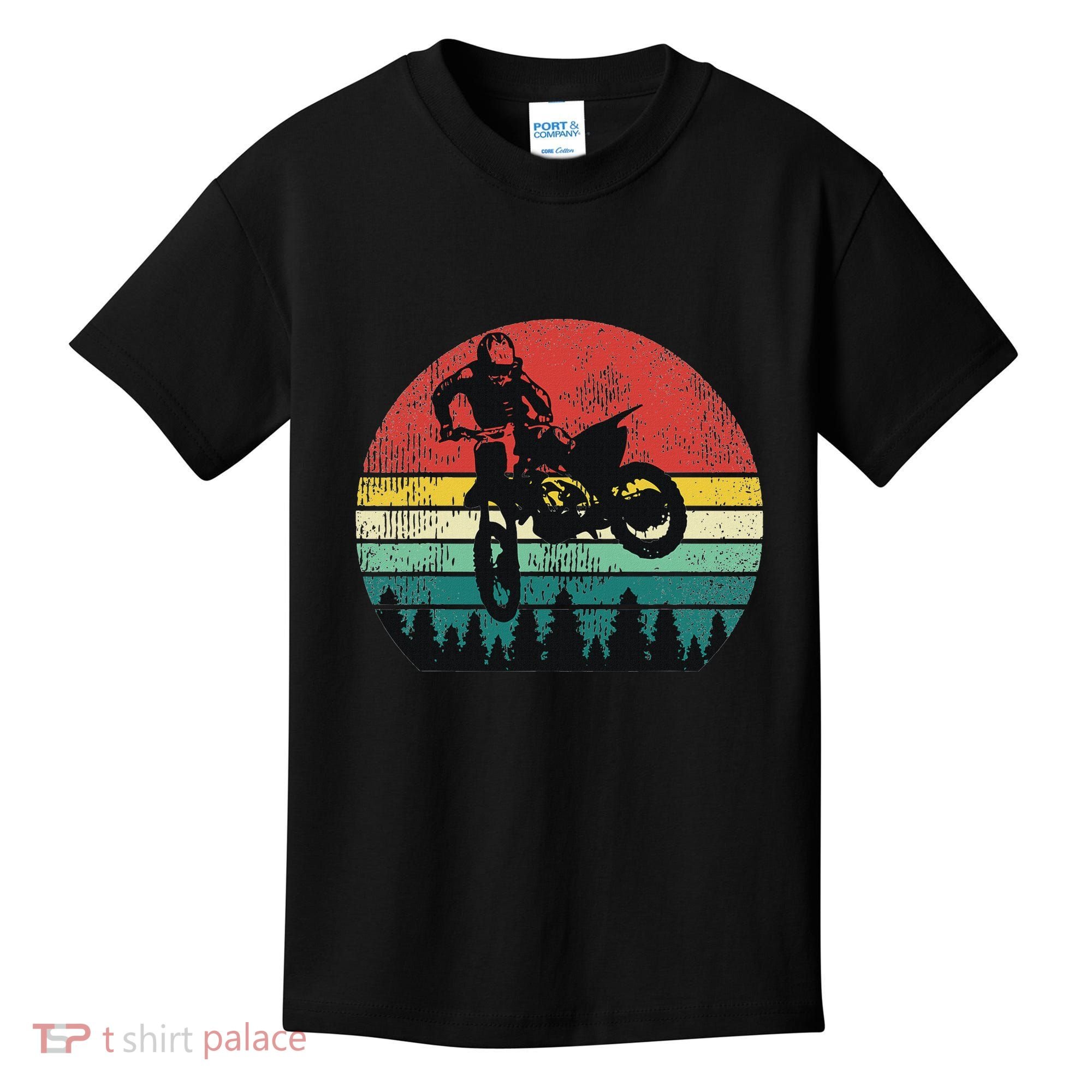 Retro Dirt Bike Motocross Motorcyclist Gift Kids T-Shirt