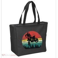 Retro Dirt Bike Motocross Motorcyclist Gift Tote Bag thumb 2