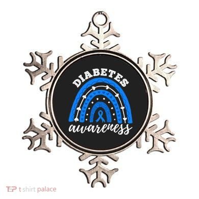 Rainbow Diabetes Blue Ribbon T1D Type 1 Awareness Ornament
