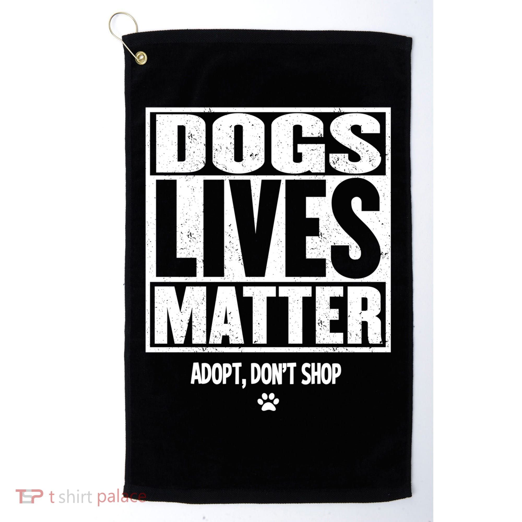 Rescue Dog Cool Gift Mom Dad Dogs Paw Veterinarian Vet Tech Gift Golf Towel