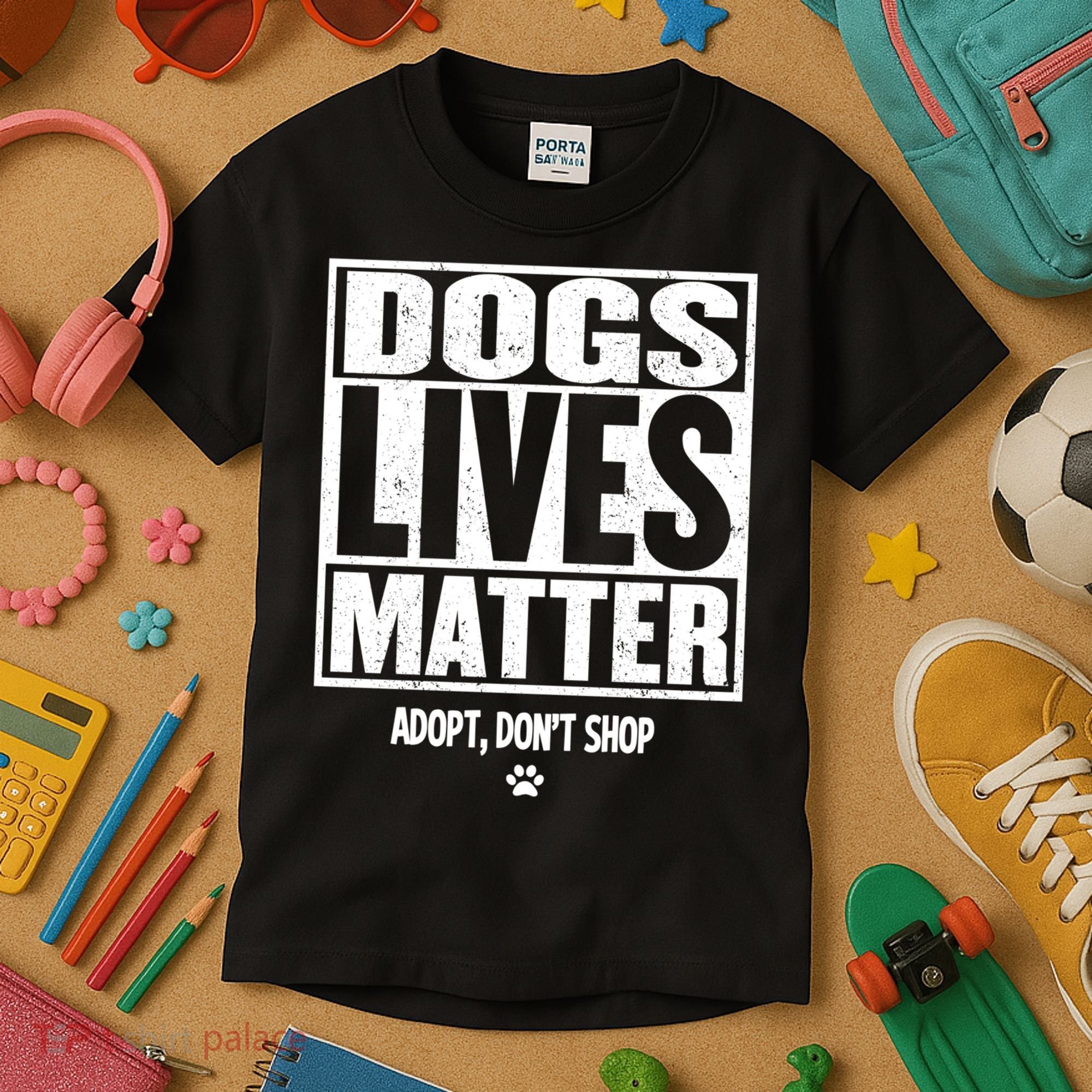 Rescue Dog Cool Gift Mom Dad Dogs Paw Veterinarian Vet Tech Gift Kids T-Shirt