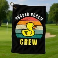 Rubber Duckie Crew Funny Rubber Duck Golf Towel thumb 1