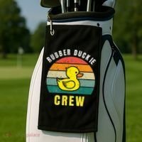 Rubber Duckie Crew Funny Rubber Duck Golf Towel thumb 2