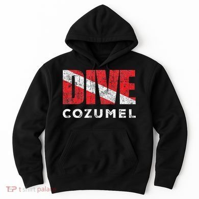 Retro Dive Cozumel Mexico Scuba Diver Vintage Dive Flag Hoodie