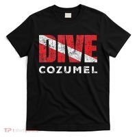 Retro Dive Cozumel Mexico Scuba Diver Vintage Dive Flag T-Shirt thumb 0