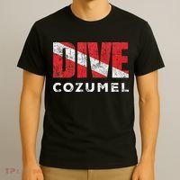 Retro Dive Cozumel Mexico Scuba Diver Vintage Dive Flag T-Shirt thumb 3