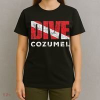 Retro Dive Cozumel Mexico Scuba Diver Vintage Dive Flag T-Shirt thumb 4
