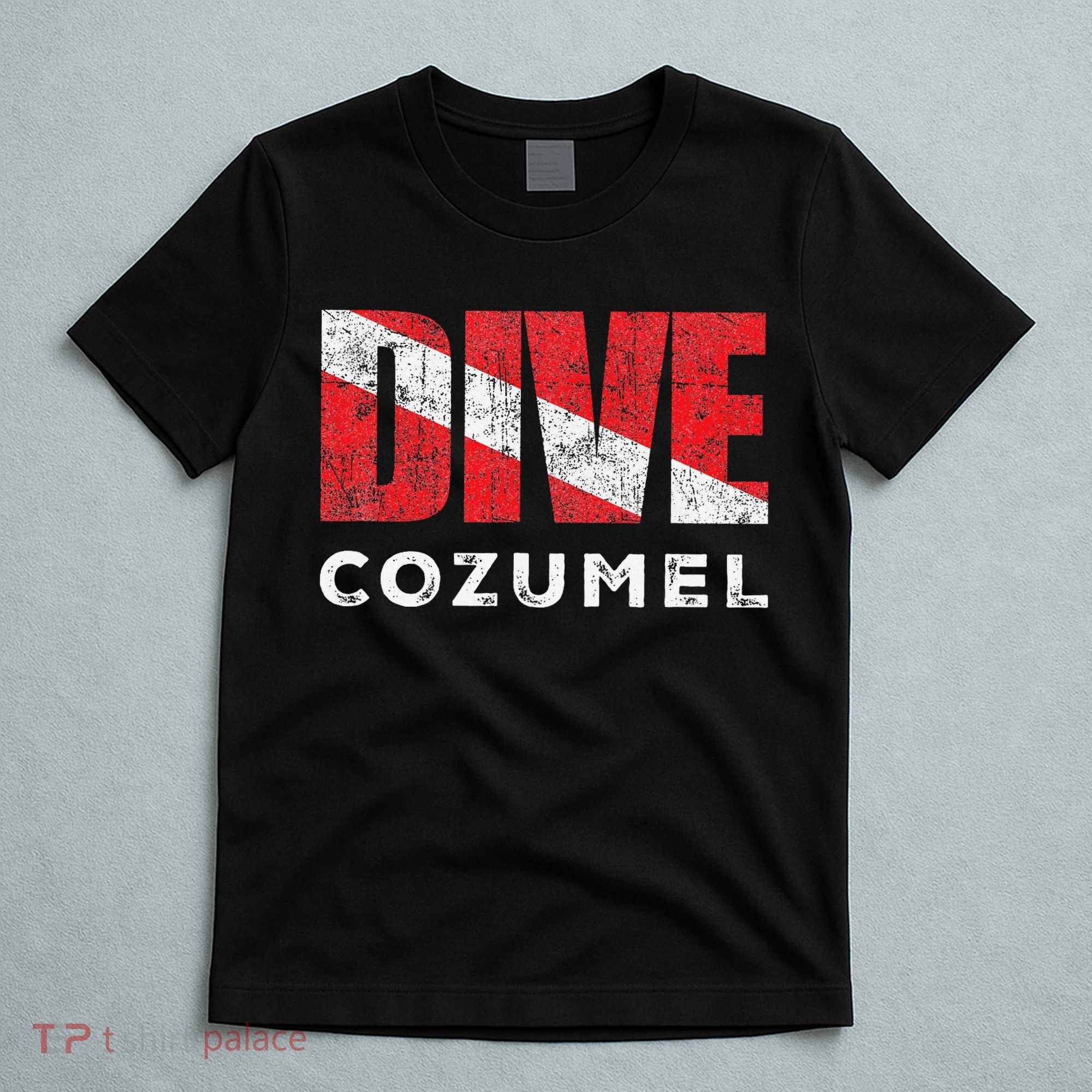 Retro Dive Cozumel Mexico Scuba Diver Vintage Dive Flag T-Shirt