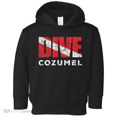 Retro Dive Cozumel Mexico Scuba Diver Vintage Dive Flag Toddler Hoodie