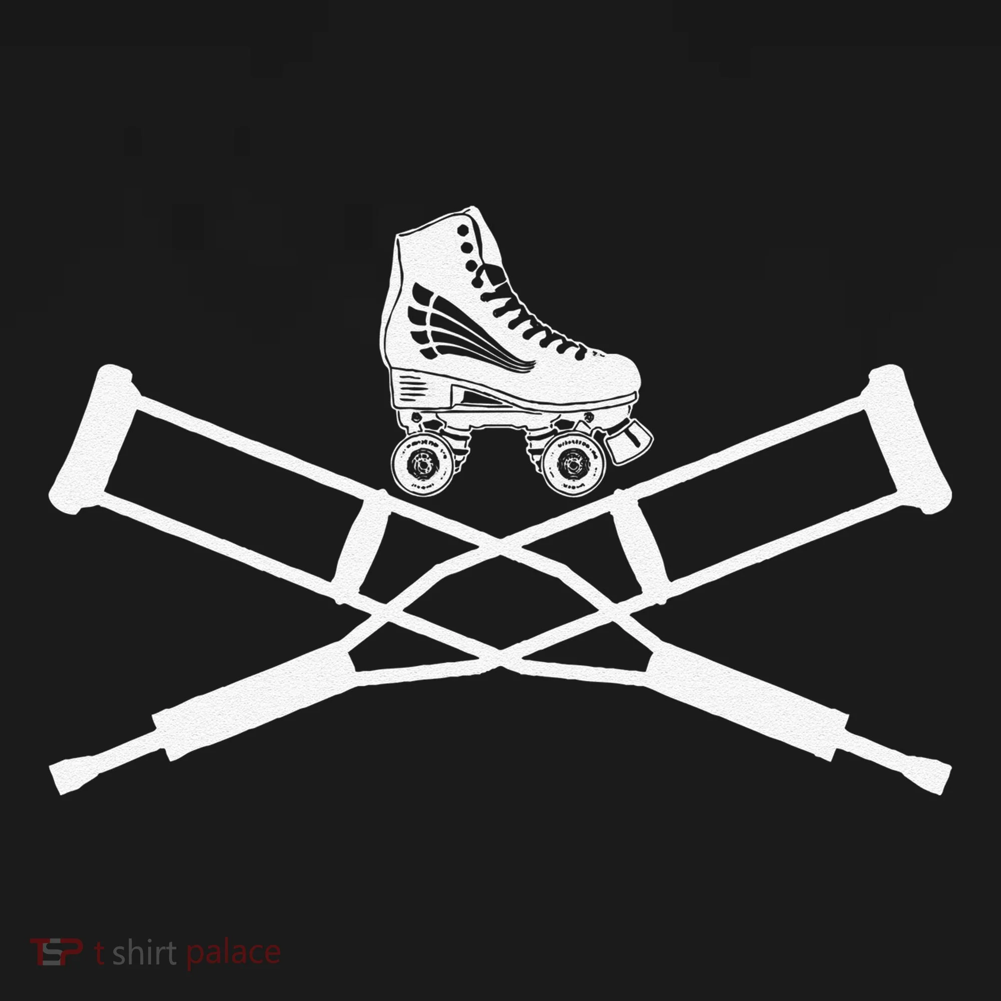 Roller Derby Crutches Roller Skating Funny Accident Doggie Tank
