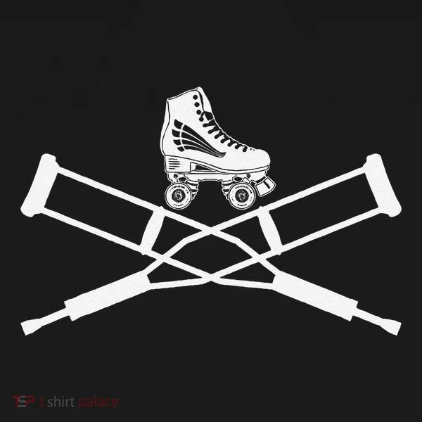 Roller Derby Crutches Roller Skating Funny Accident Bucket Hat