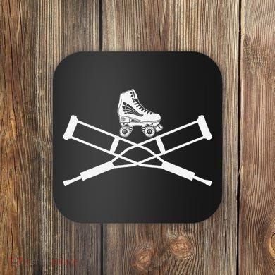 Roller Derby Crutches Roller Skating Funny Accident Coaster