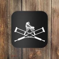 Roller Derby Crutches Roller Skating Funny Accident Coaster thumb 0