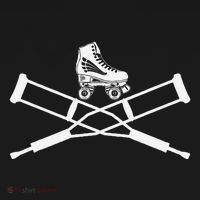 Roller Derby Crutches Roller Skating Funny Accident Pajama Set thumb 2