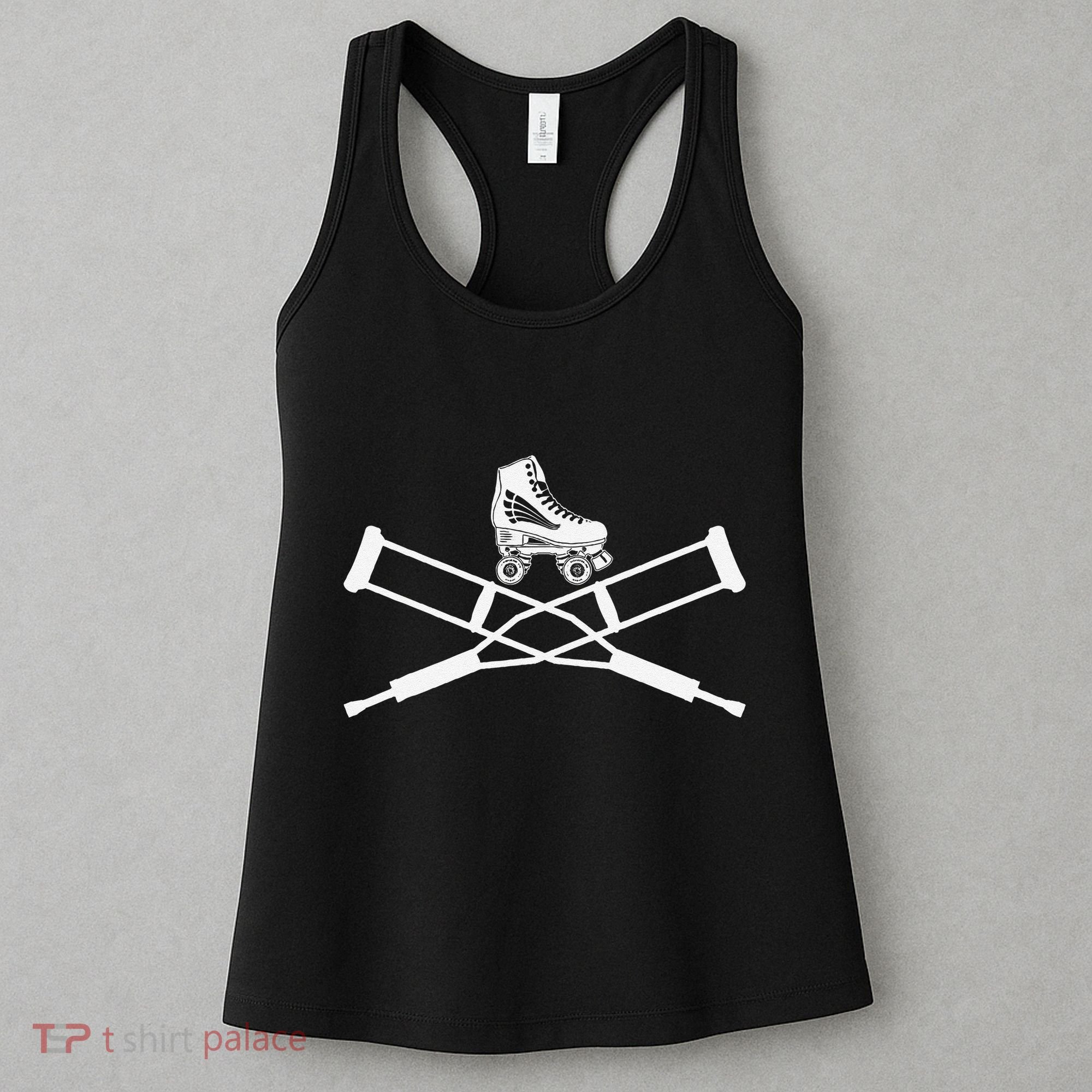 Roller Derby Crutches Roller Skating Funny Accident Women's Tank Top