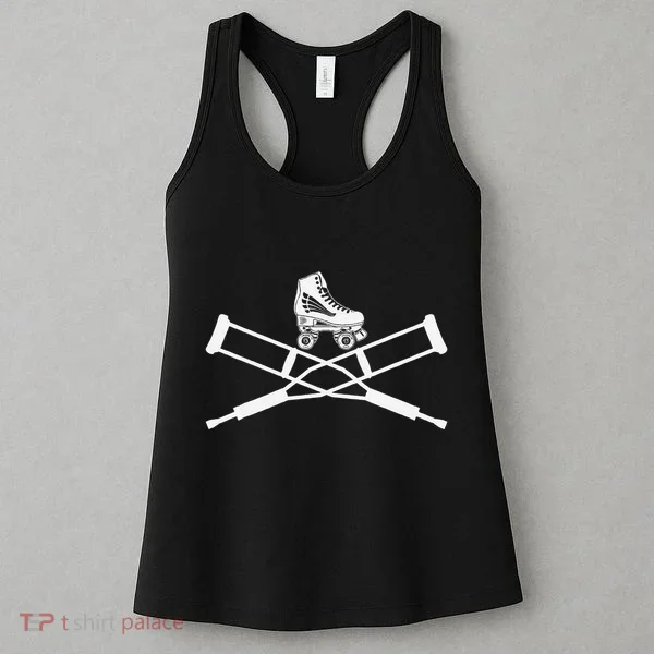 Roller Derby Crutches Roller Skating Funny Accident Women's Tank Top
