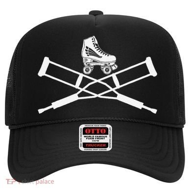 Roller Derby Crutches Roller Skating Funny Accident Hat