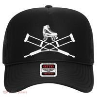 Roller Derby Crutches Roller Skating Funny Accident Hat thumb 0