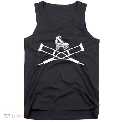Roller Derby Crutches Roller Skating Funny Accident Tank Top