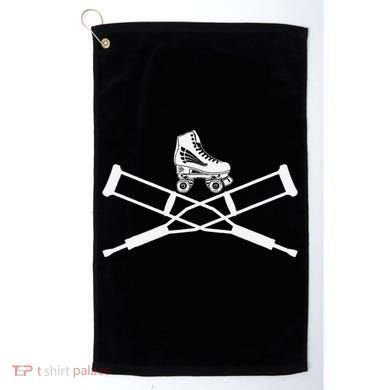 Roller Derby Crutches Roller Skating Funny Accident Golf Towel
