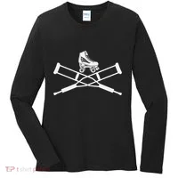 Roller Derby Crutches Roller Skating Funny Accident Women's Long Sleeve Shirt thumb 0