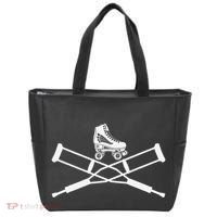 Roller Derby Crutches Roller Skating Funny Accident Tote Bag thumb 0