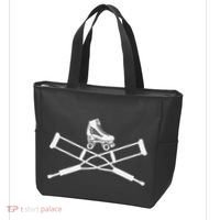 Roller Derby Crutches Roller Skating Funny Accident Tote Bag thumb 3