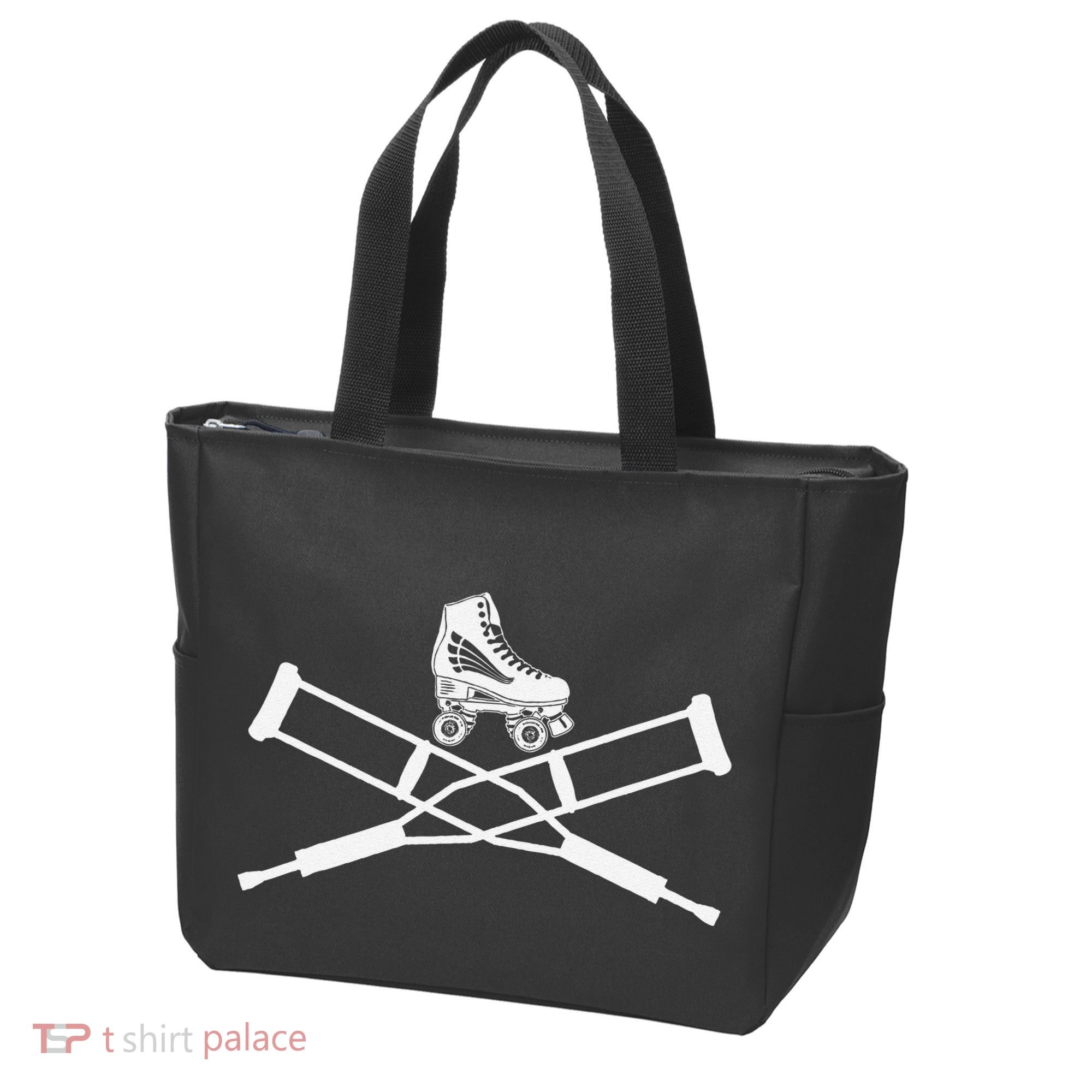 Roller Derby Crutches Roller Skating Funny Accident Tote Bag