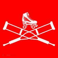 Roller Derby Crutches Roller Skating Funny Accident Santa Hat thumb 1