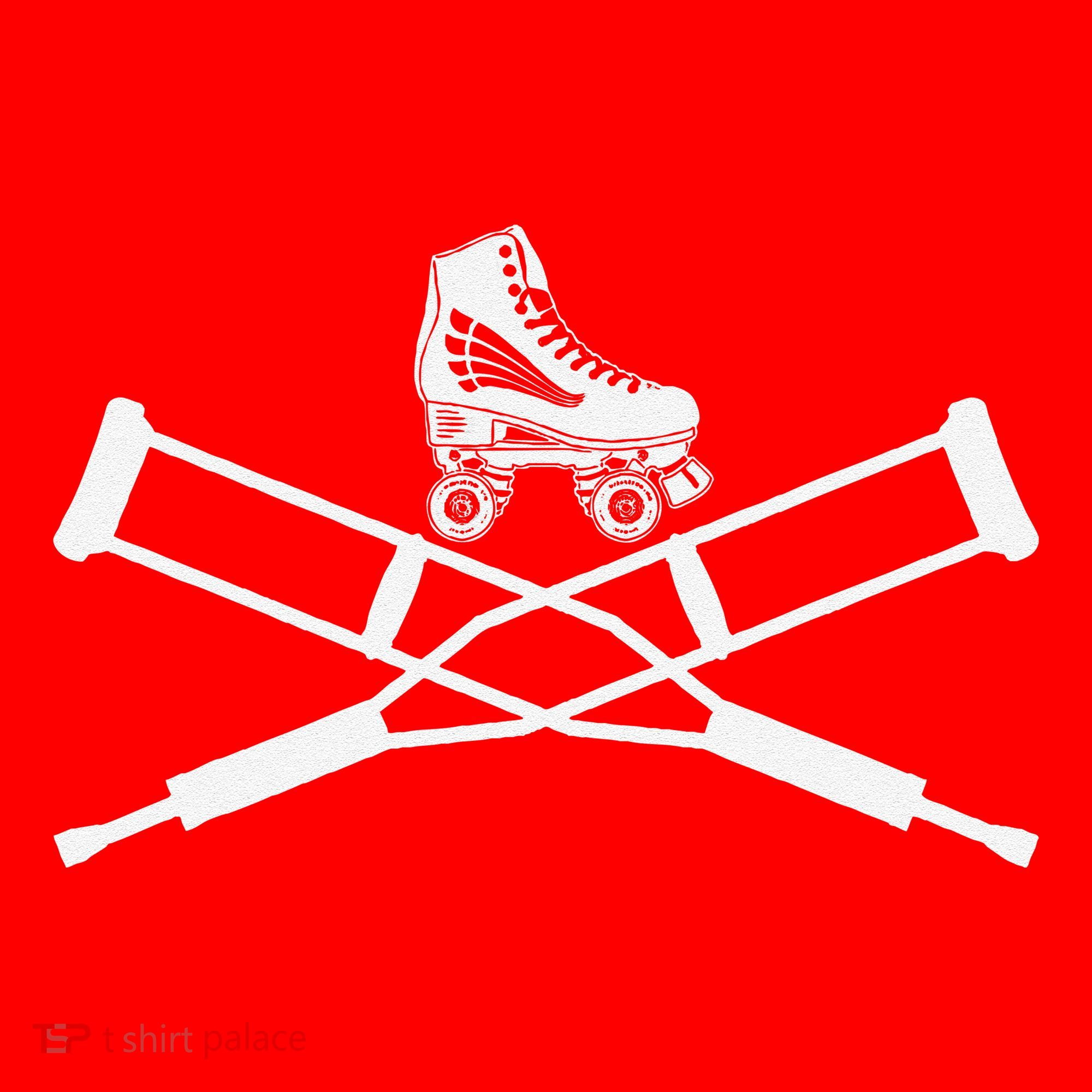 Roller Derby Crutches Roller Skating Funny Accident Santa Hat