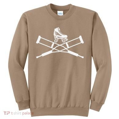 Roller Derby Crutches Roller Skating Funny Accident Sweatshirt