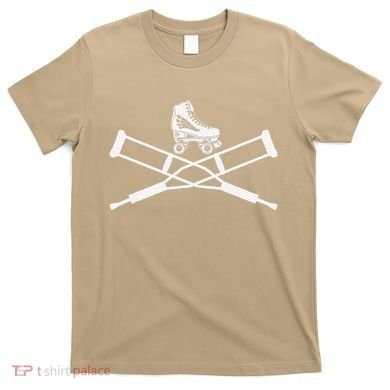 Roller Derby Crutches Roller Skating Funny Accident T-Shirt