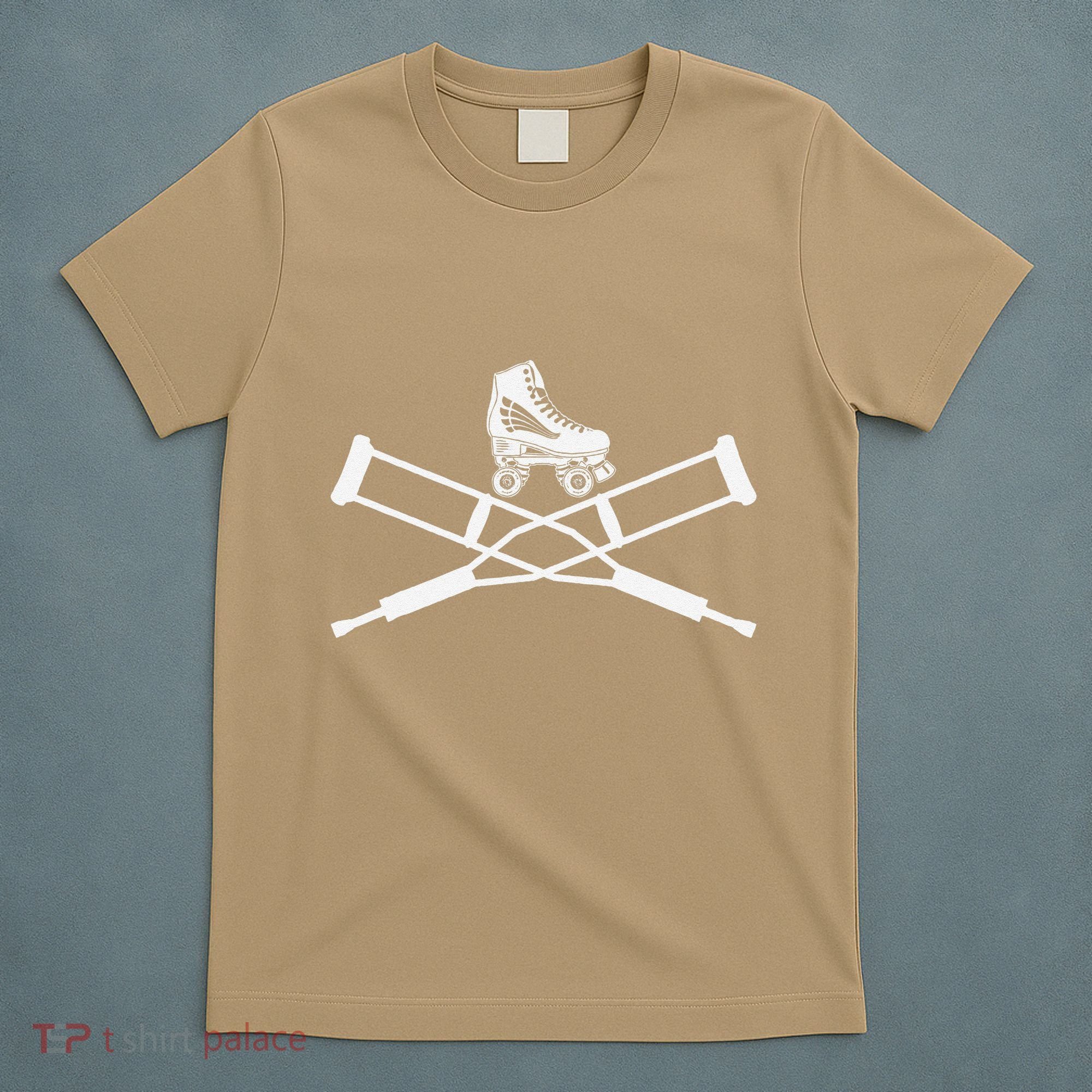 Roller Derby Crutches Roller Skating Funny Accident T-Shirt
