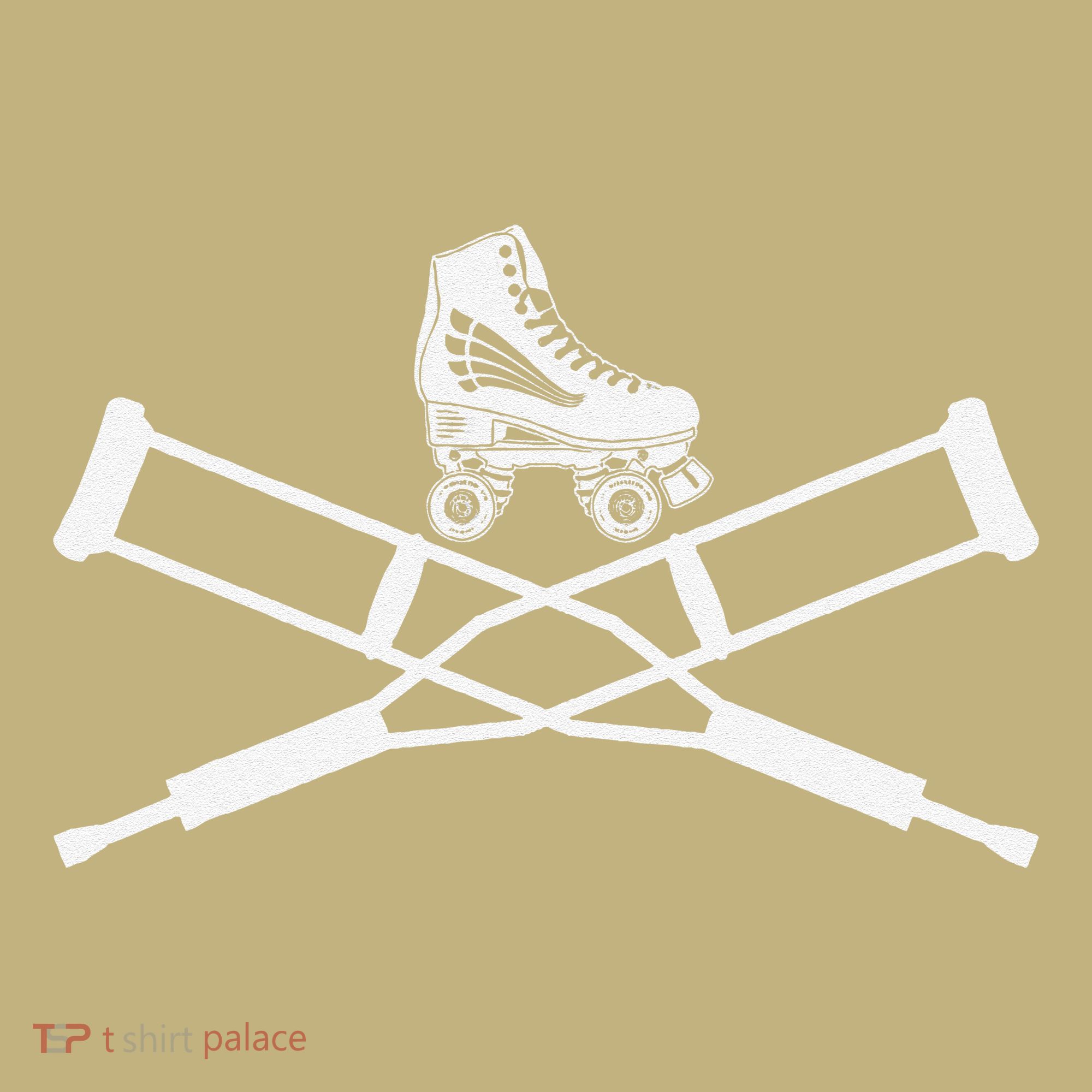 Roller Derby Crutches Roller Skating Funny Accident Polo