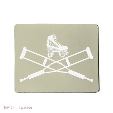 Roller Derby Crutches Roller Skating Funny Accident Mousepad