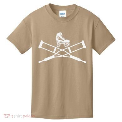 Roller Derby Crutches Roller Skating Funny Accident Kids T-Shirt
