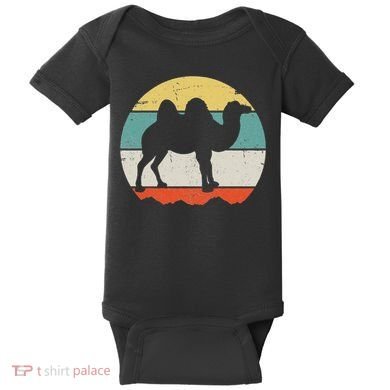 Retro Desert Camel Graphic Vintage Adventure Baby Bodysuit