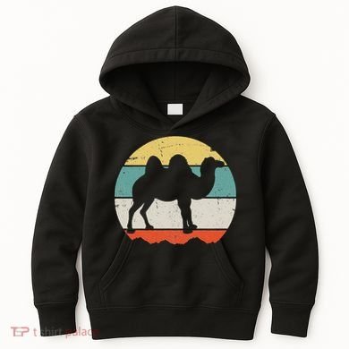 Retro Desert Camel Graphic Vintage Adventure Kids Hoodie