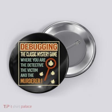 Retro Debugging Computer Science Programmers Coding Button