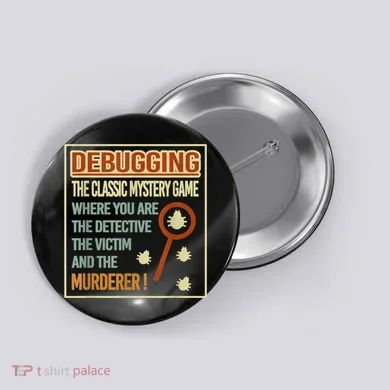 Retro Debugging Computer Science Programmers Coding Button