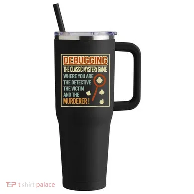 Retro Debugging Computer Science Programmers Coding 40oz Vacuum Insulated Stainless Steel Travel Tumbler
