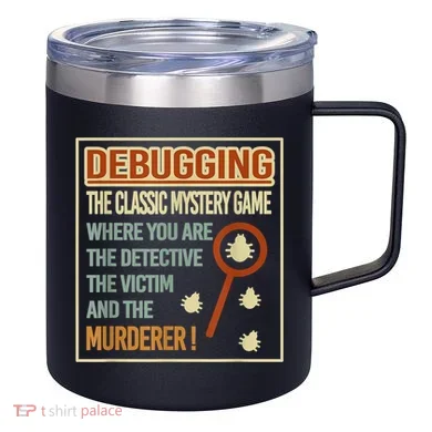 Retro Debugging Computer Science Programmers Coding 12oz Stainless Steel Coffee Mug