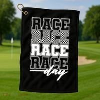Race Day Checkered Racing Family Matching Fan Golf Towel thumb 1