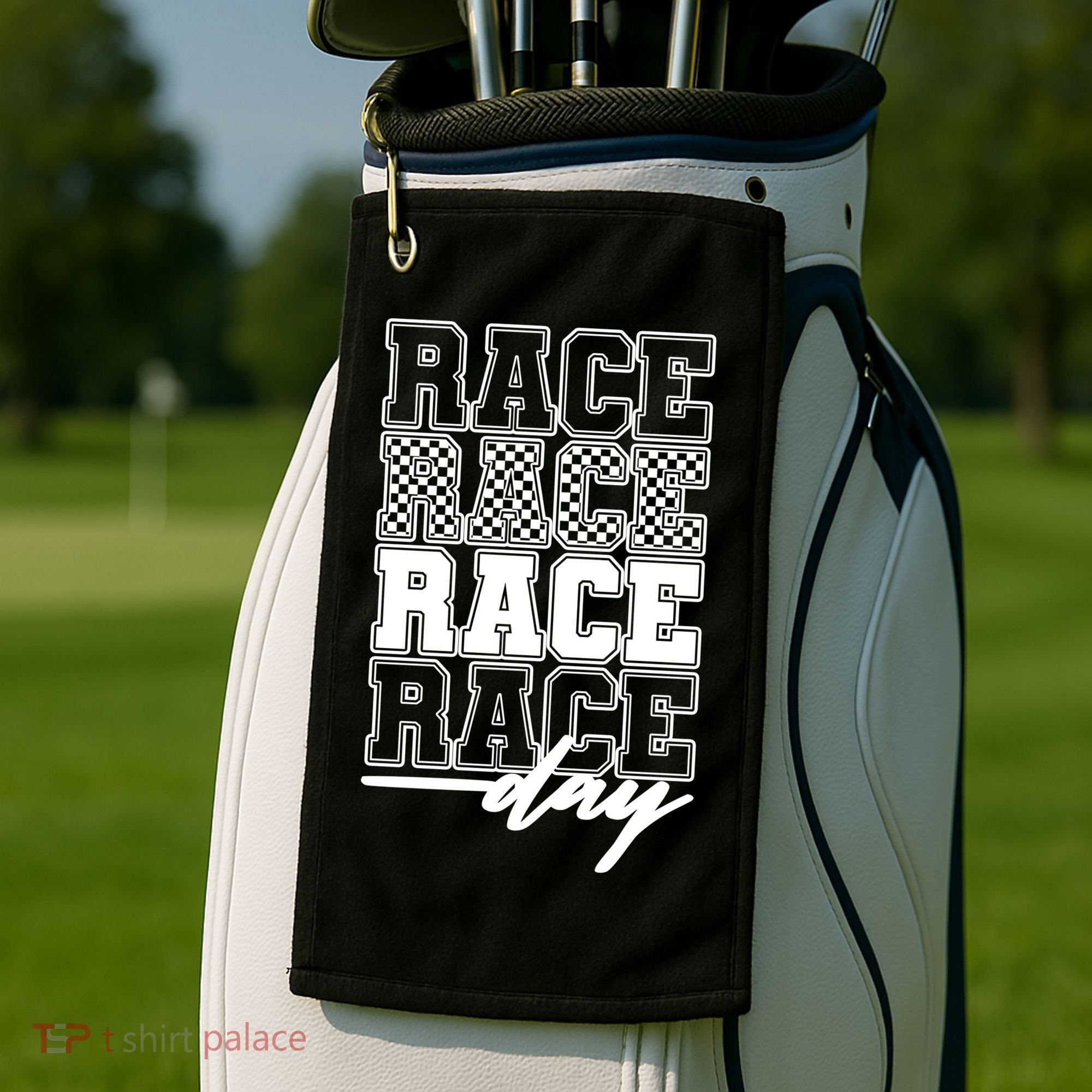 Race Day Checkered Racing Family Matching Fan Golf Towel
