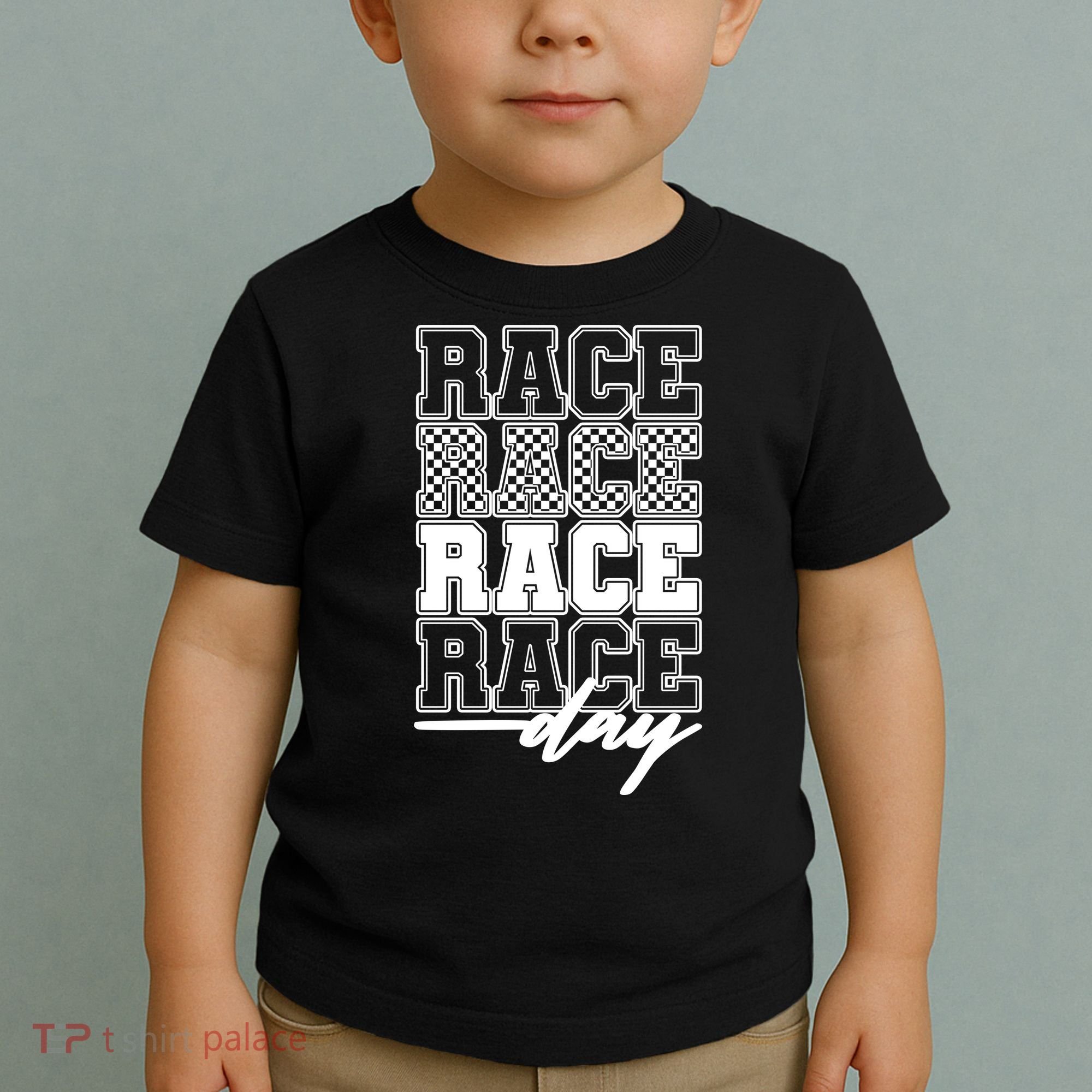 Race Day Checkered Racing Family Matching Fan Toddler T-Shirt