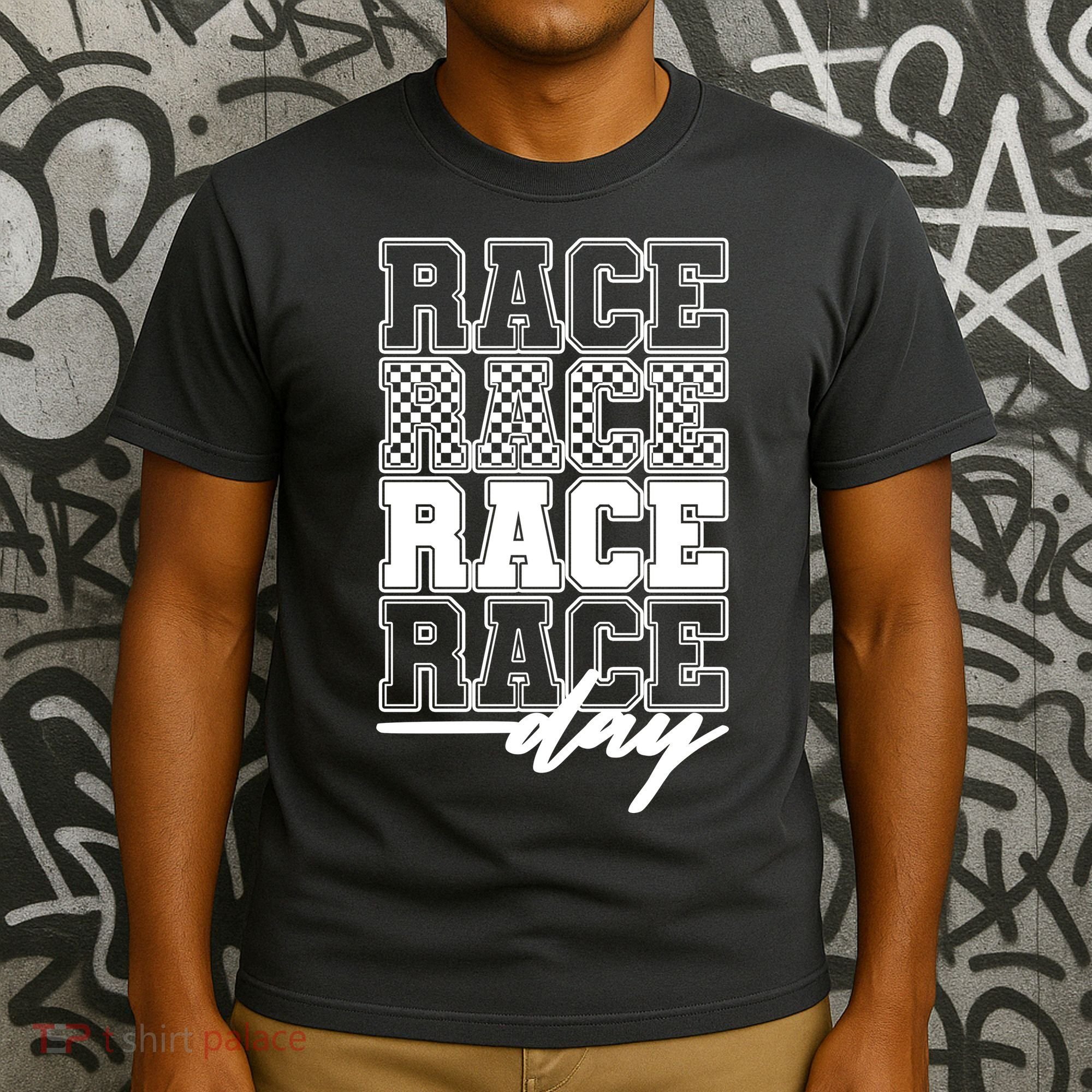 Race Day Checkered Racing Family Matching Fan T-Shirt