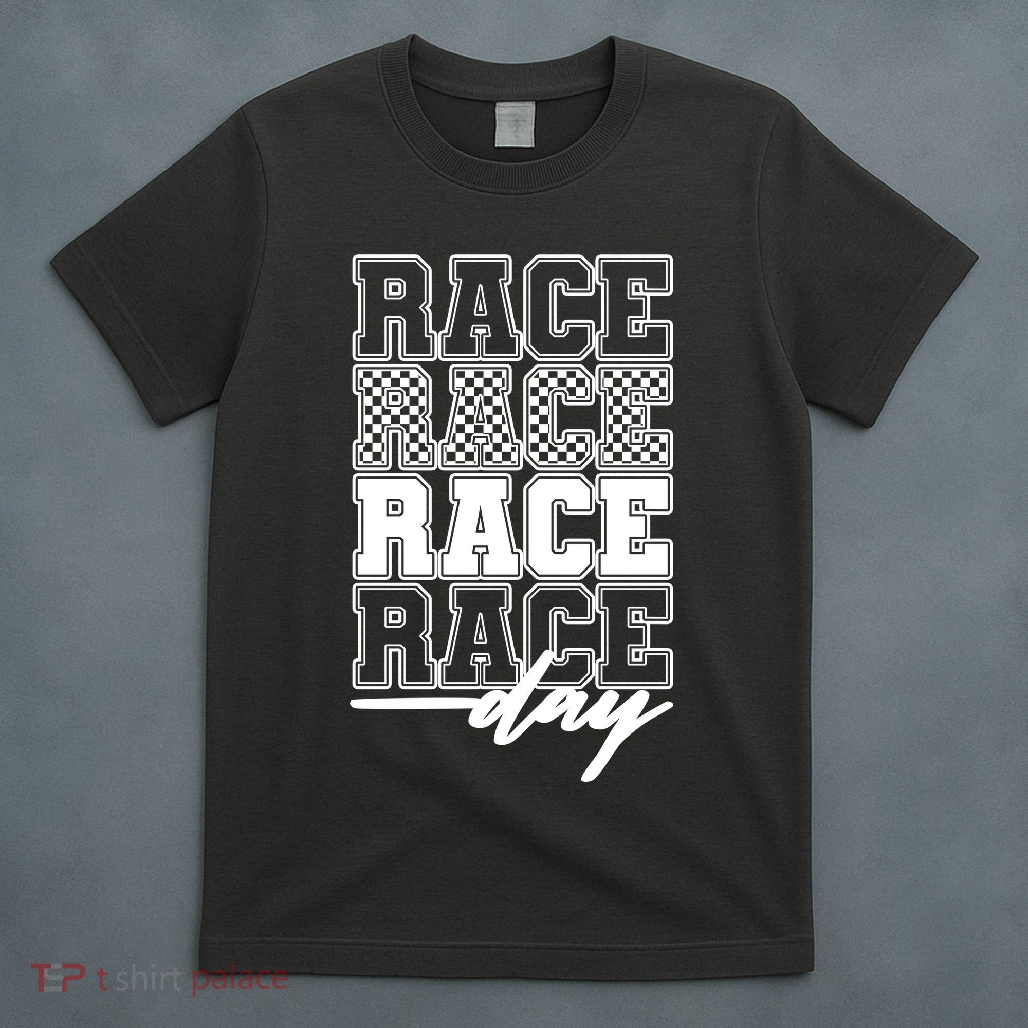 Race Day Checkered Racing Family Matching Fan T-Shirt